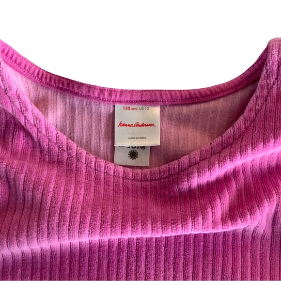 Hanna Andersson Ribbed Velour Top Size 12 - Picture 3 of 3